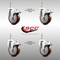 Service Caster 4 Inch 316SS Maroon Polyurethane Swivel 3/8 Inch Stem Caster Set Lock Brake SCC SS316TSTTL20S414-PPUB-MRN-381615-4 - alternate 2
